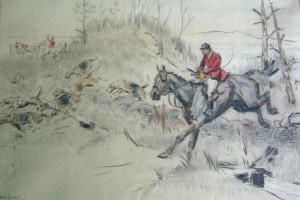 Tom Carr Etching Hold Hard Please Hunting print