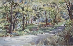 William Fergie Watercolour a Woodland Glade