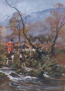 Lionel Edwards Hunting print The Devon and Somerset Staghounds The Mort