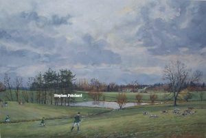 Robin Furness Sandhurst and Aldershot Beagles original painting