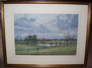 Robin Furness Sandhurst and Aldershot Beagles original painting frame