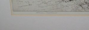 Herbert Dicksee Etching Alsations signature