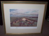 Lionel Edwards Racing Print The Ditch Newmarket Frame