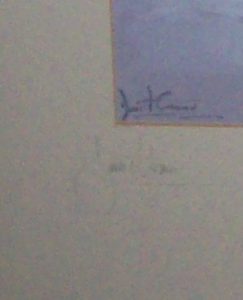 Daniel Crane December original pencil signed Hunting Print Signature