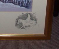 Daniel Crane December original pencil signed Hunting Print Vignette