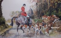 Daniel Crane Leu In original pencil signed Hunting Print