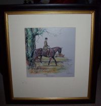 Daniel Crane September original pencil signed Hunting Print frame