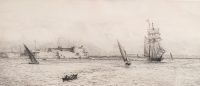 William Lionel Wyllie Etching Syracuse, Sicily