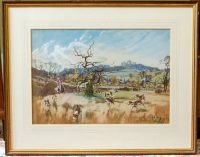 John King original watercolour painting The Belvoir Hunt Frame