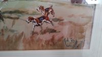 John King original watercolour painting The Belvoir Hunt signature