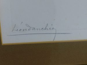 Leon Danchin English Springer Spaniels original pencil signed print etching signature