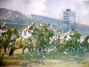 Gilbert Holiday Racing Prints The Grand National Go and heaven be with you