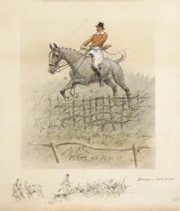 Snaffles Hunting Prints Swagger but a workman signed Hunt Print